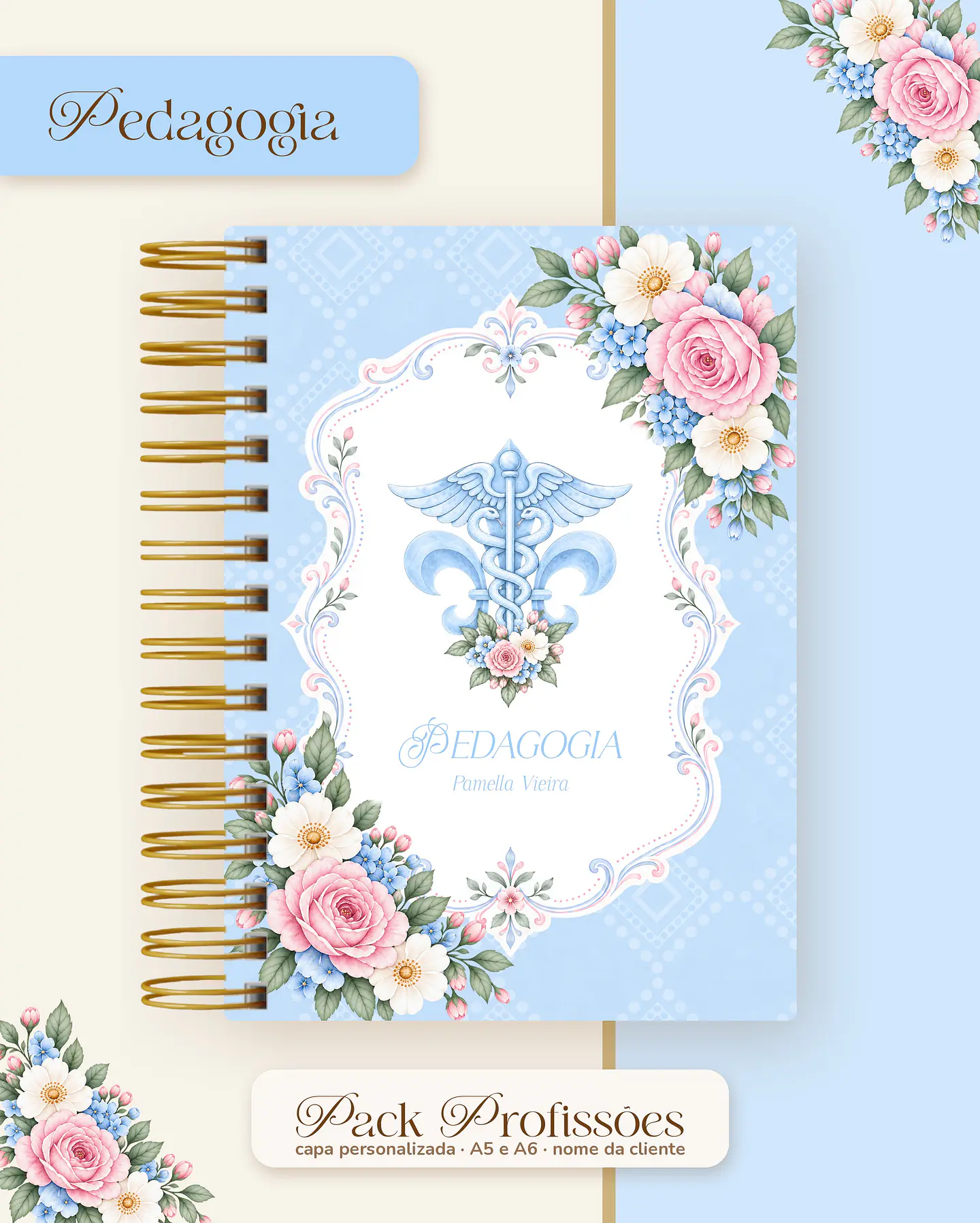 Pack Profissões 2027 - Floral Azul 34