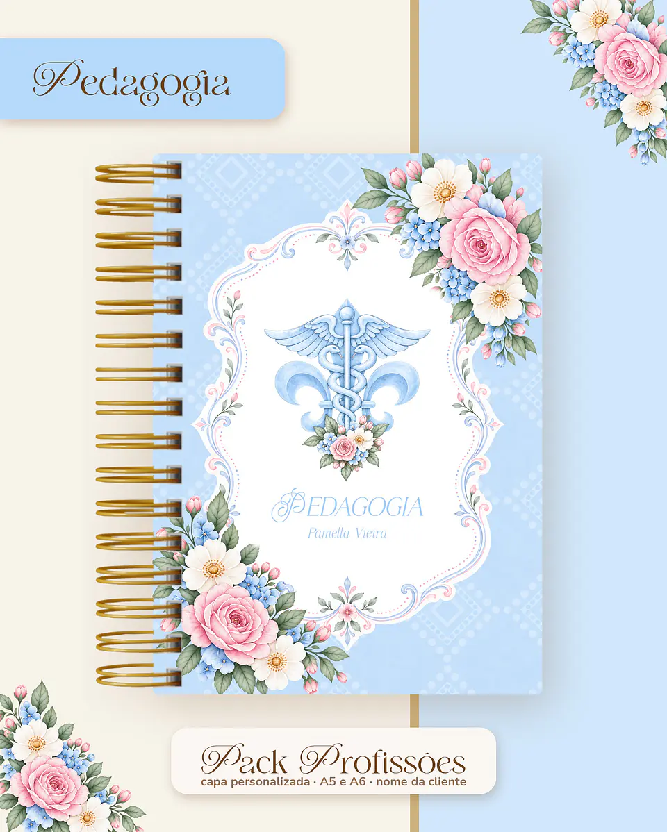 Pack Profissões 2027 - Floral Azul 34
