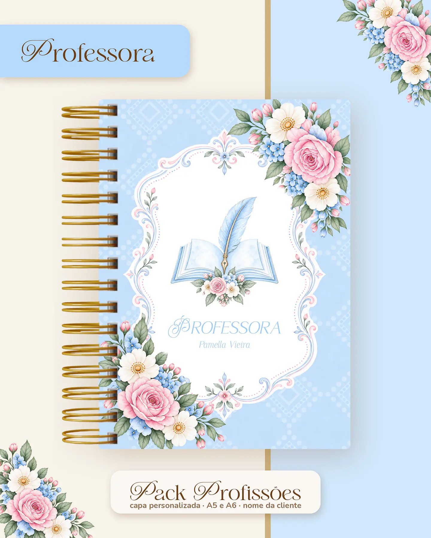 Pack Profissões 2027 - Floral Azul 36