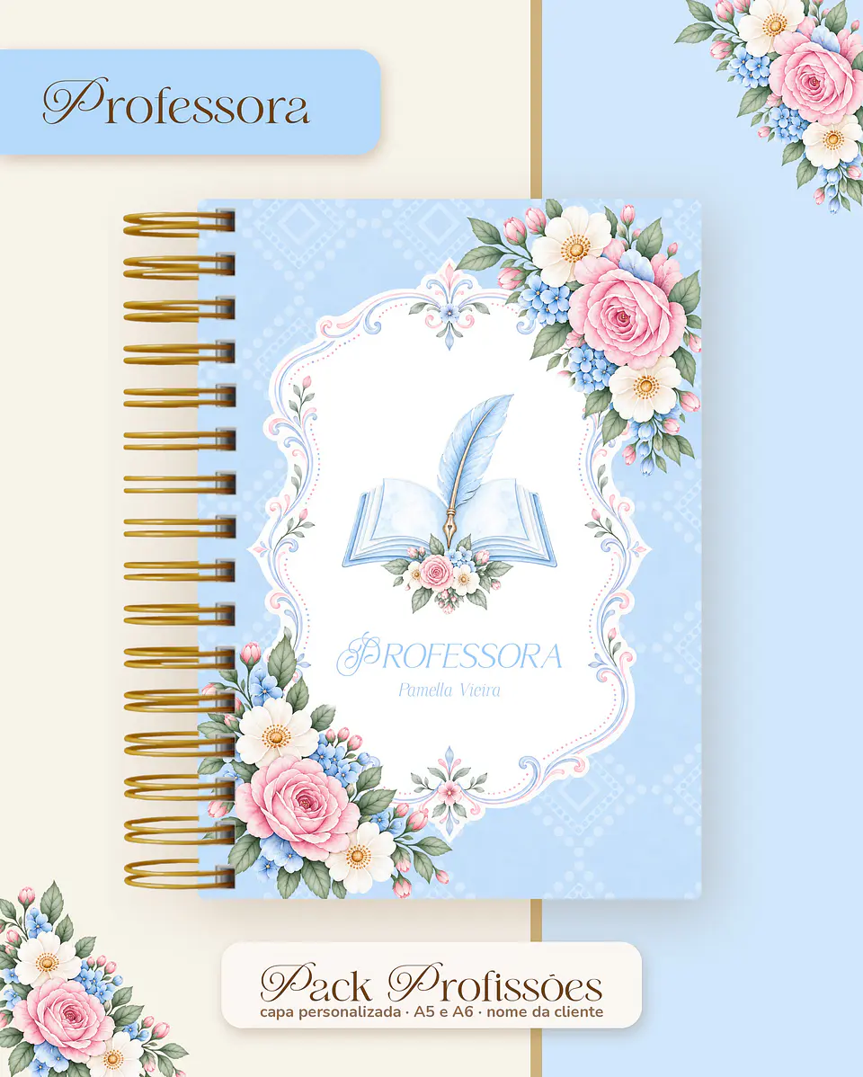 Pack Profissões 2027 - Floral Azul 36