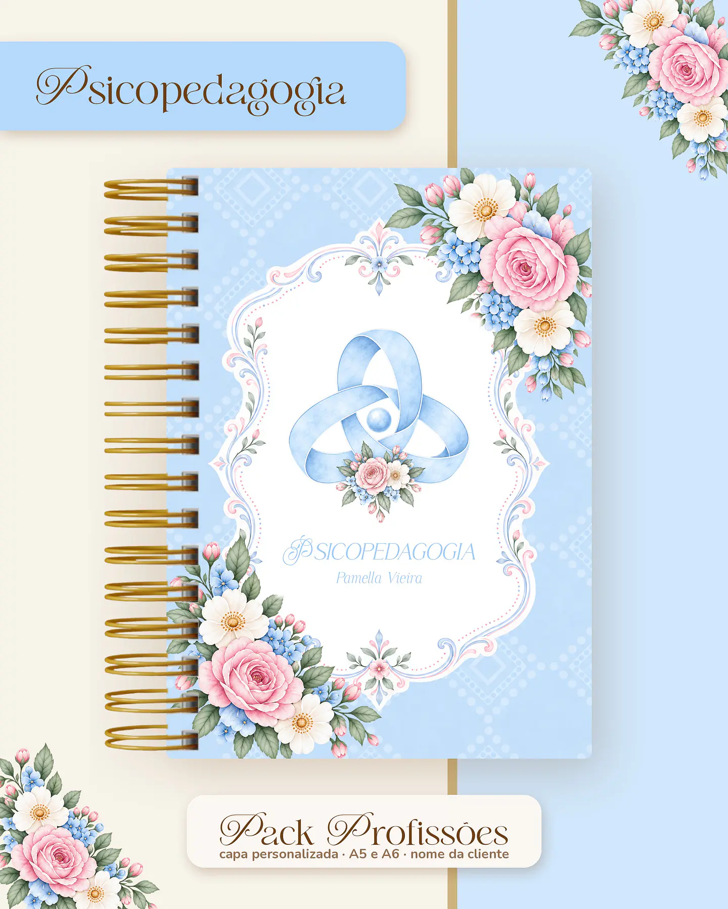 Pack Profissões 2027 - Floral Azul 37
