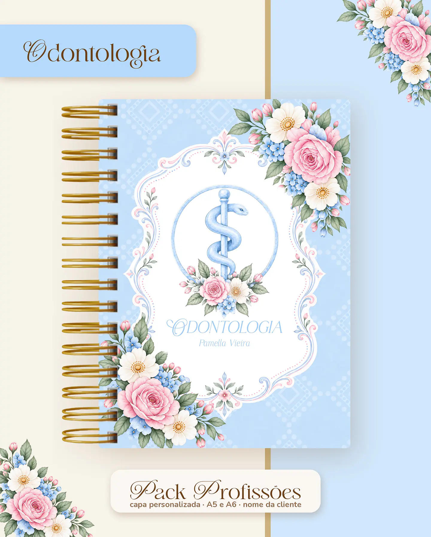 Pack Profissões 2027 - Floral Azul 38