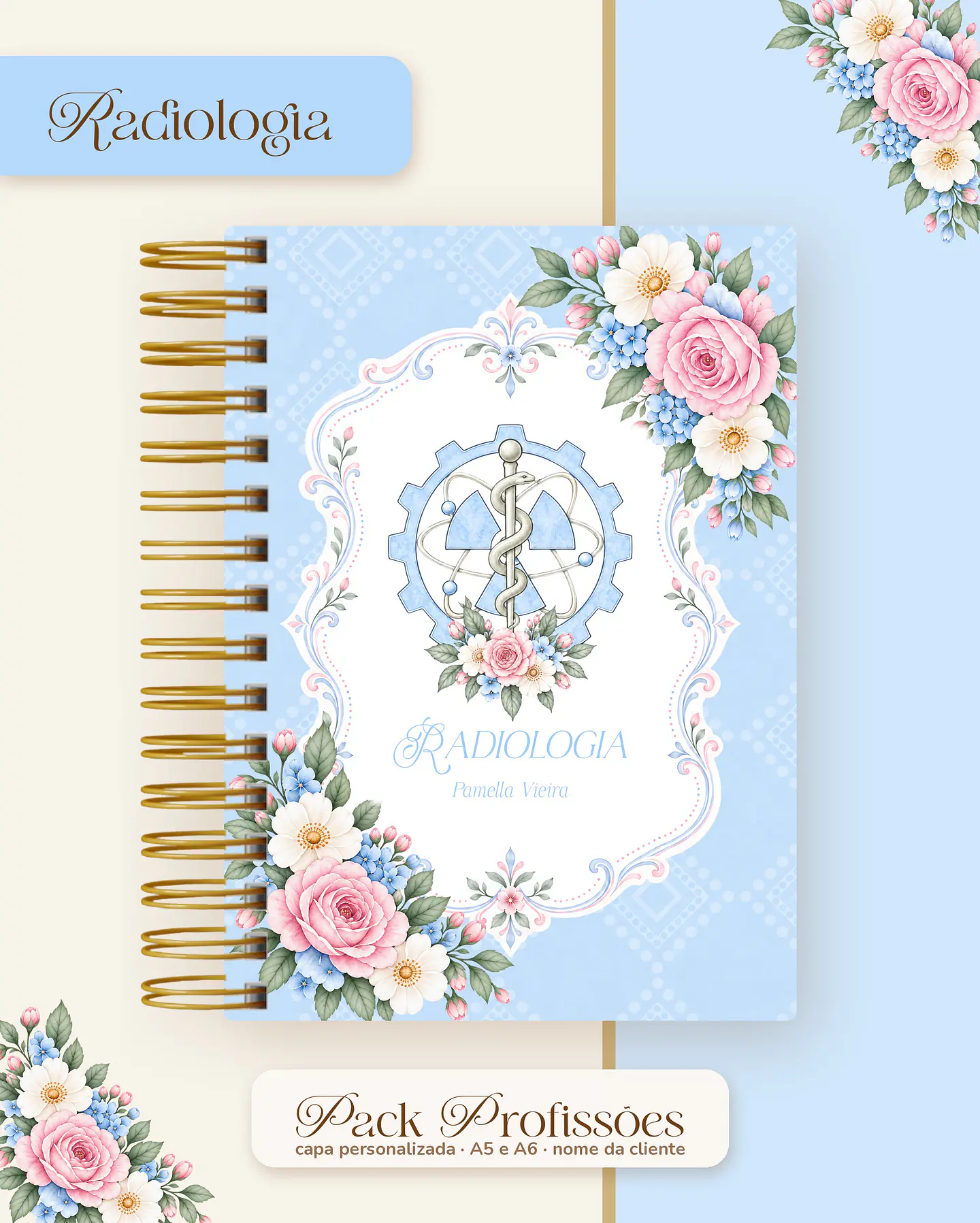 Pack Profissões 2027 - Floral Azul 40
