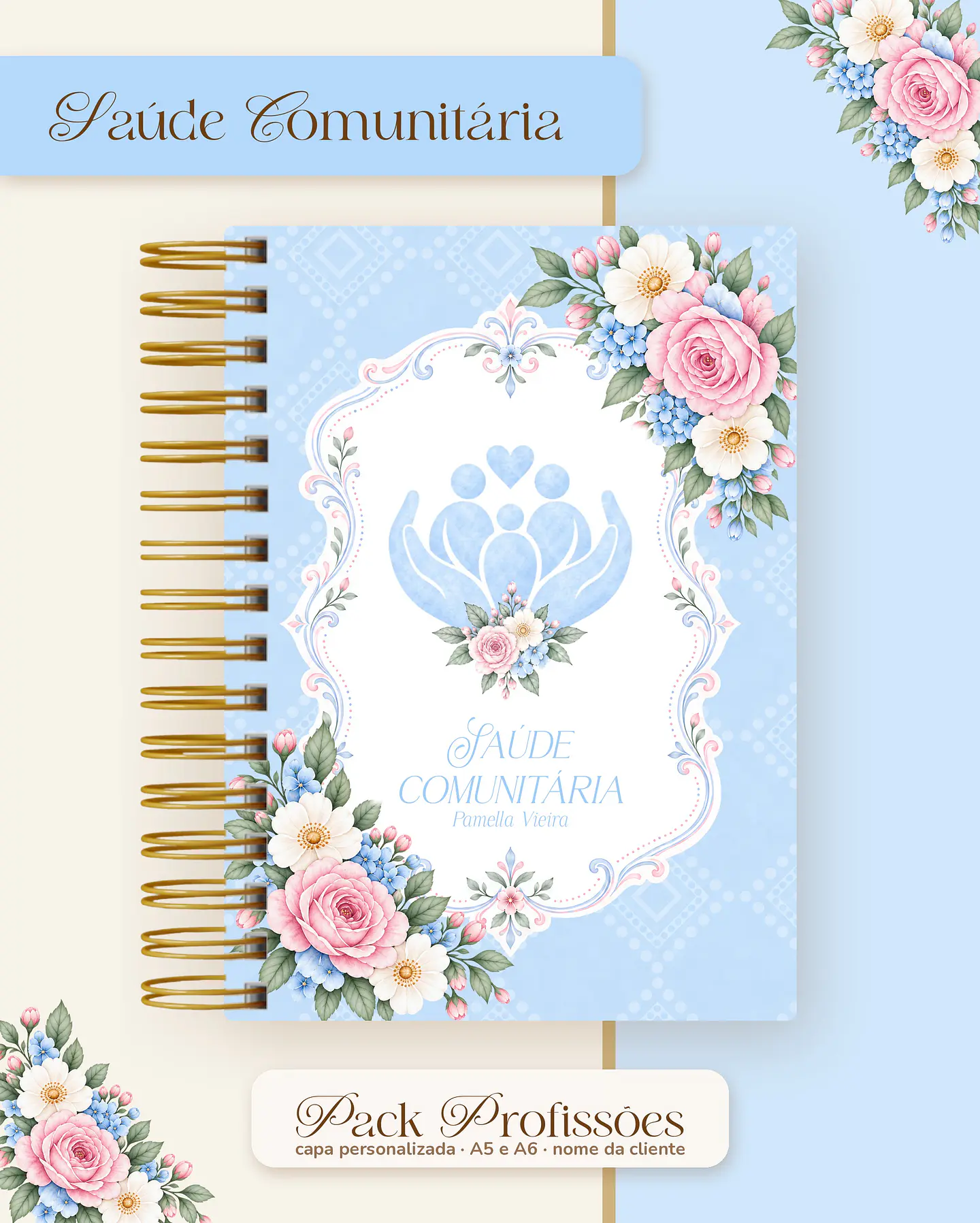 Pack Profissões 2027 - Floral Azul 44