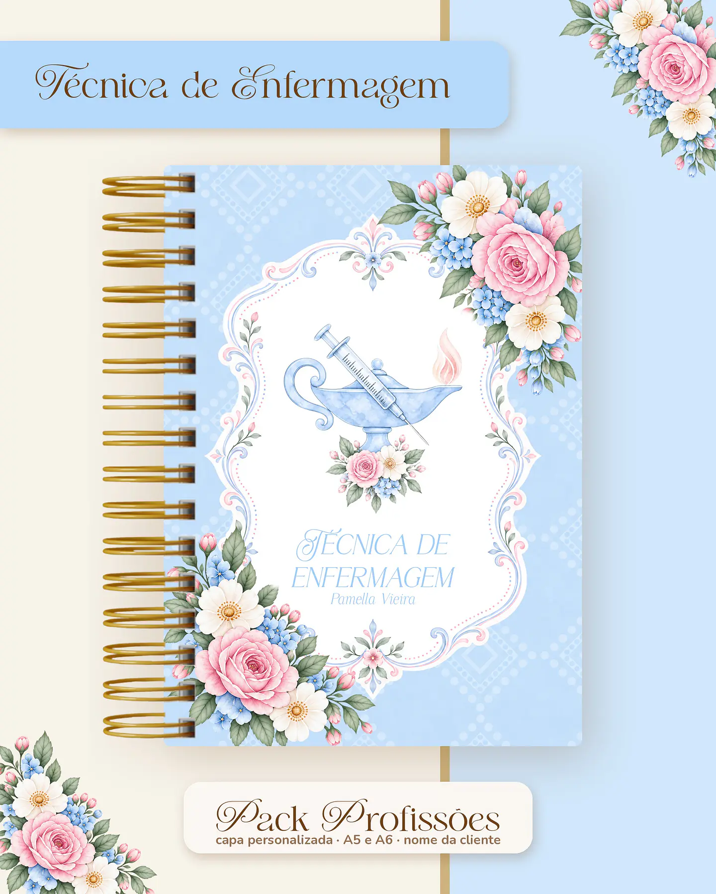 Pack Profissões 2027 - Floral Azul 45