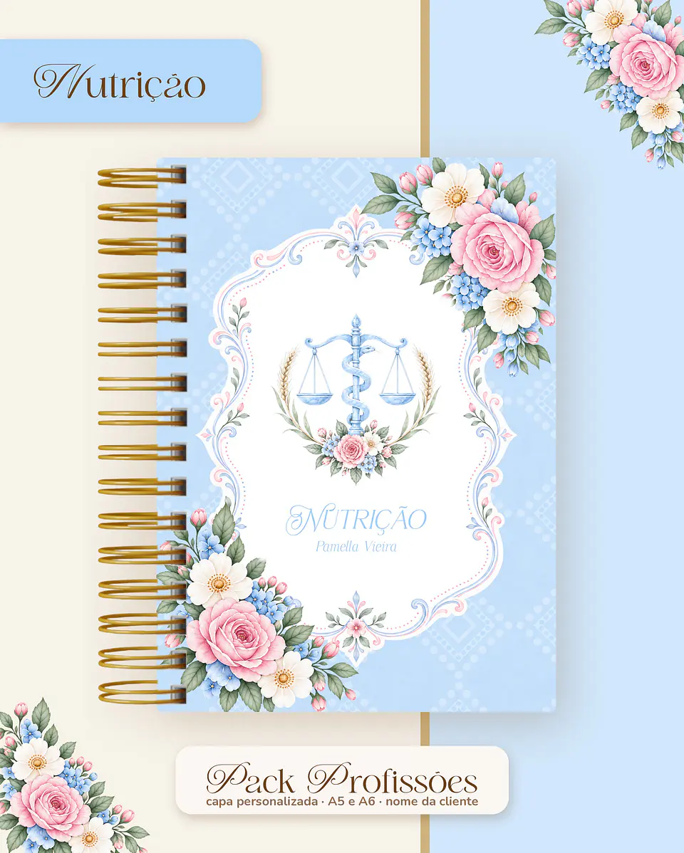 Pack Profissões 2027 - Floral Azul 50