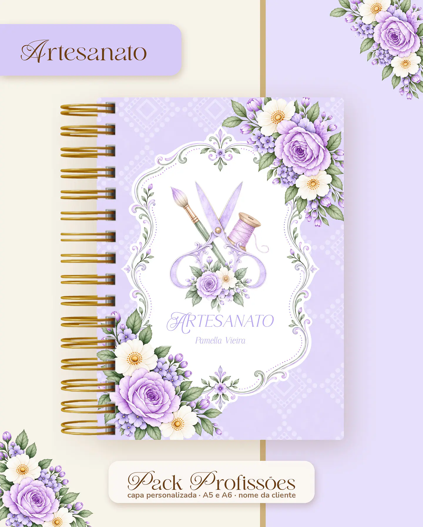Pack Profissões 2027 - Floral Lilás 1