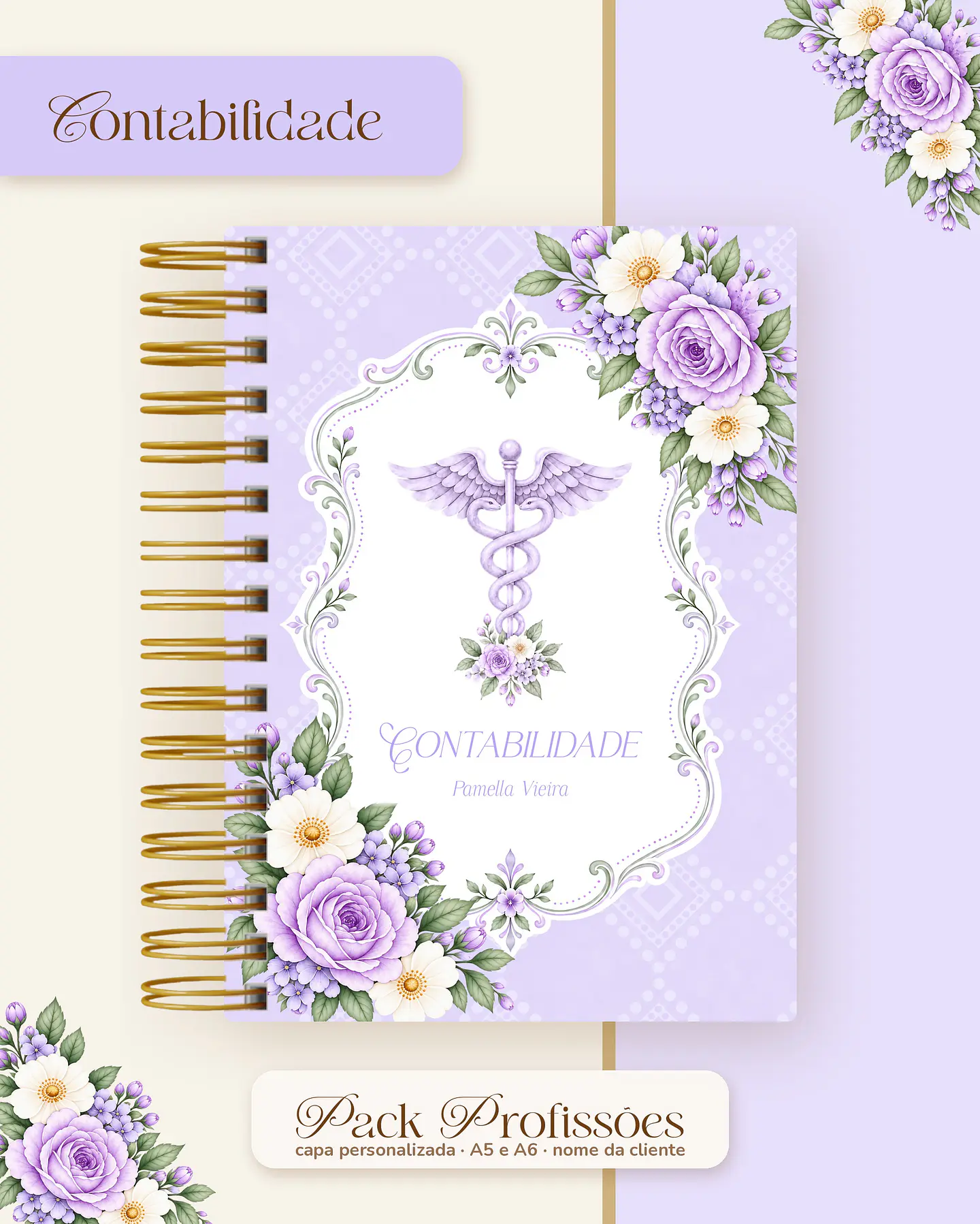 Pack Profissões 2027 - Floral Lilás 7