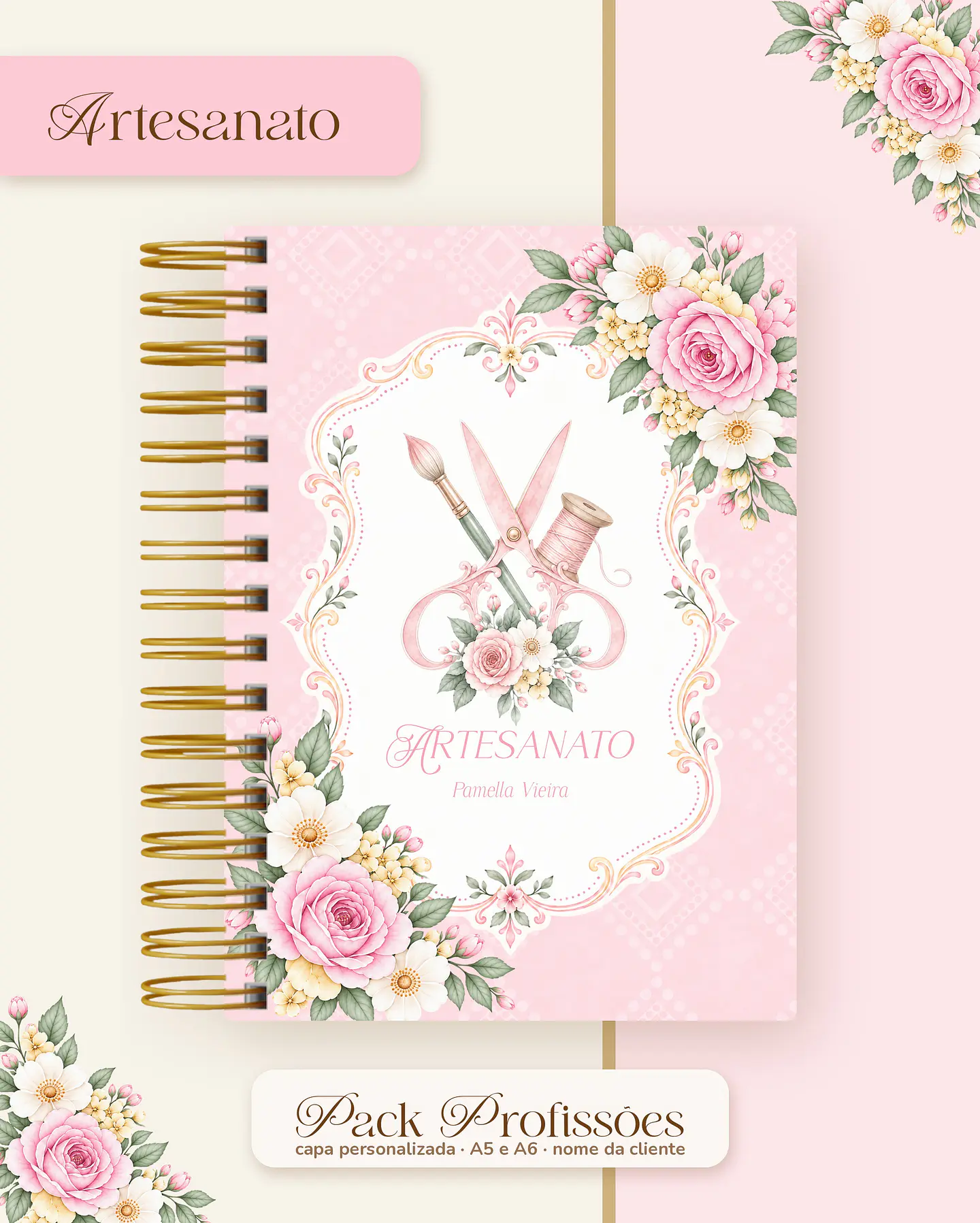 Pack Profissões 2027 - Floral Rosa 2