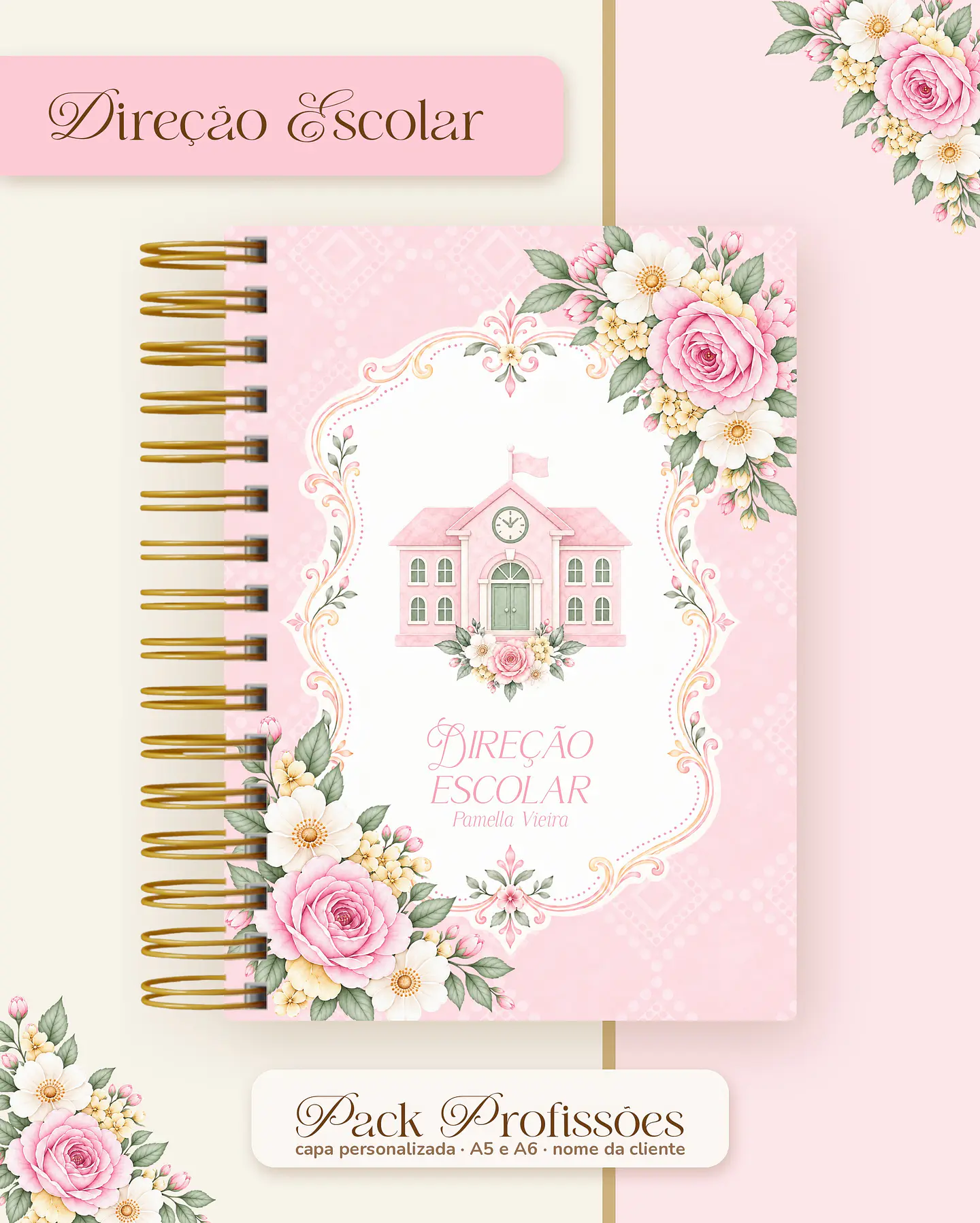 Pack Profissões 2027 - Floral Rosa 4