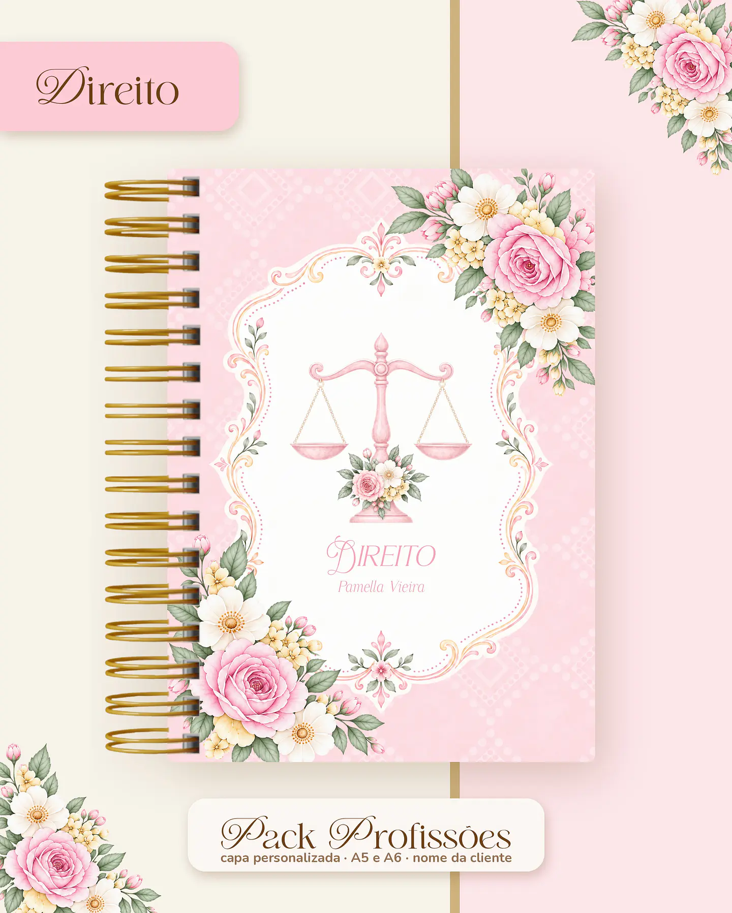 Pack Profissões 2027 - Floral Rosa 7