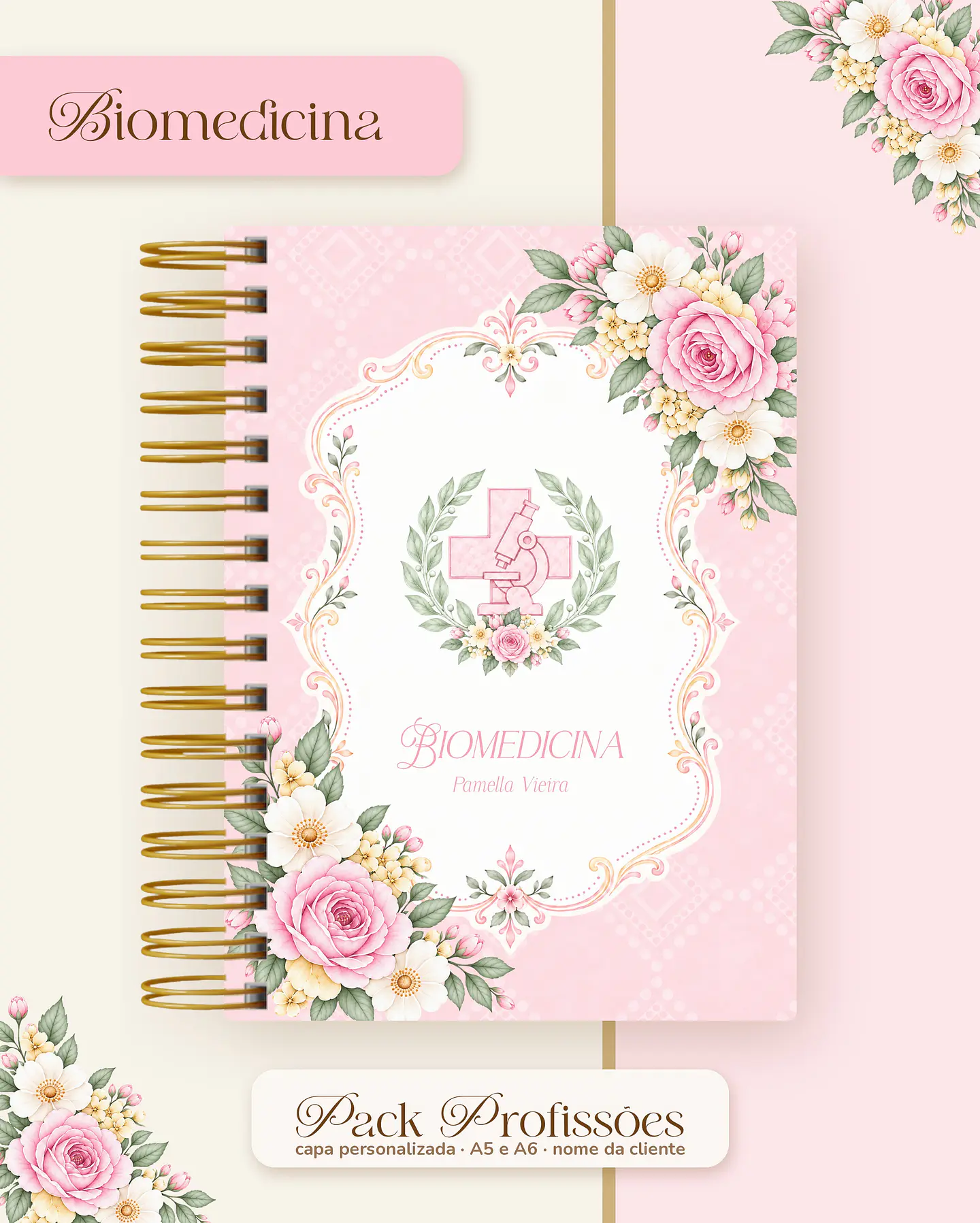 Pack Profissões 2027 - Floral Rosa 10