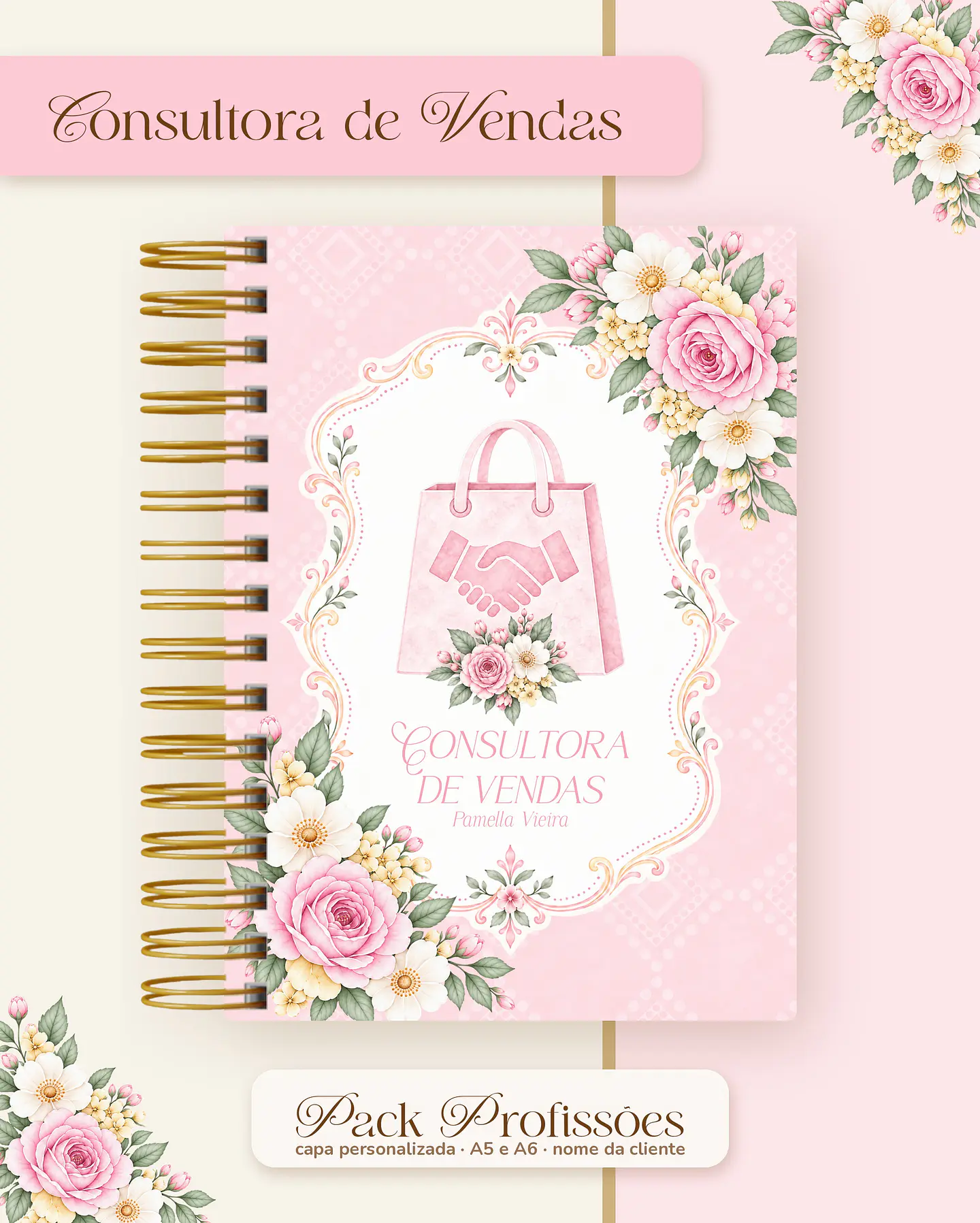 Pack Profissões 2027 - Floral Rosa 15