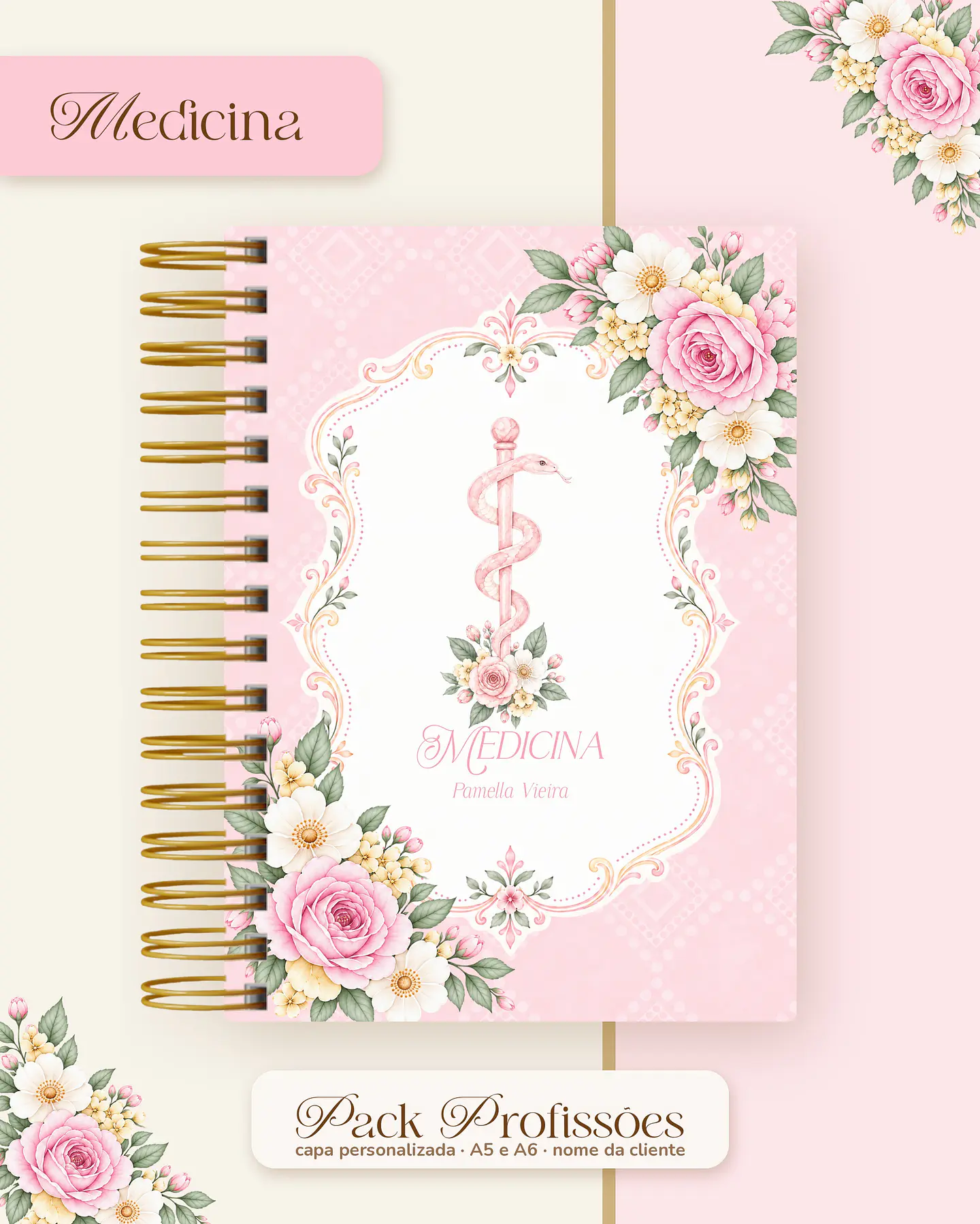 Pack Profissões 2027 - Floral Rosa 27