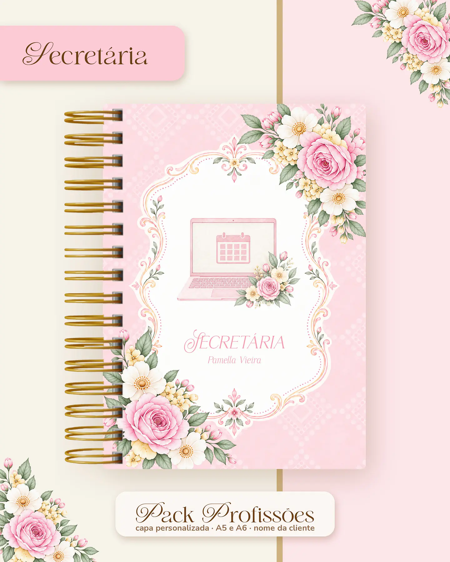 Pack Profissões 2027 - Floral Rosa 43