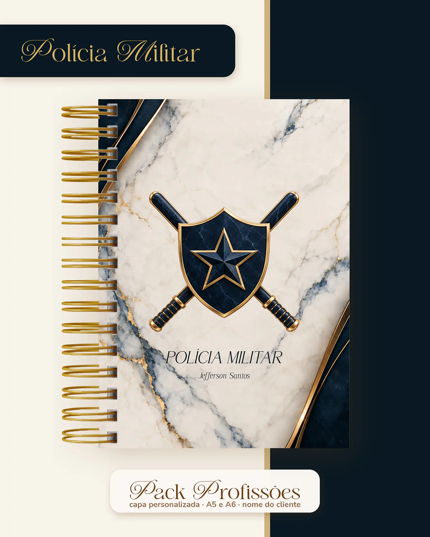 Pack Profissões 2027 - Marmorizada Masculina Azul 25