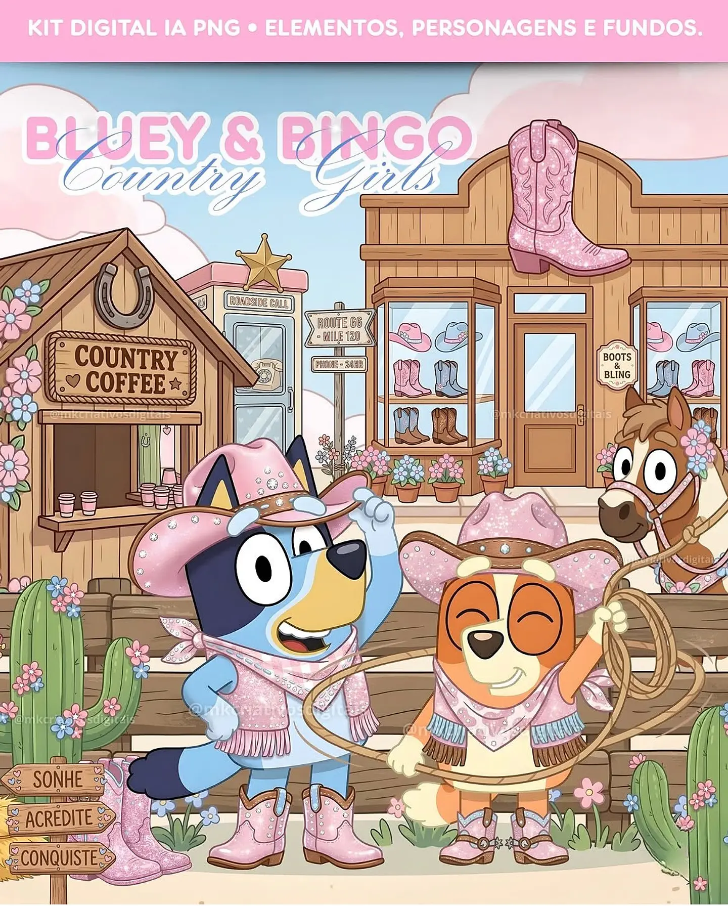 Bluey e Bingo Country Girls - Kit Digital 1