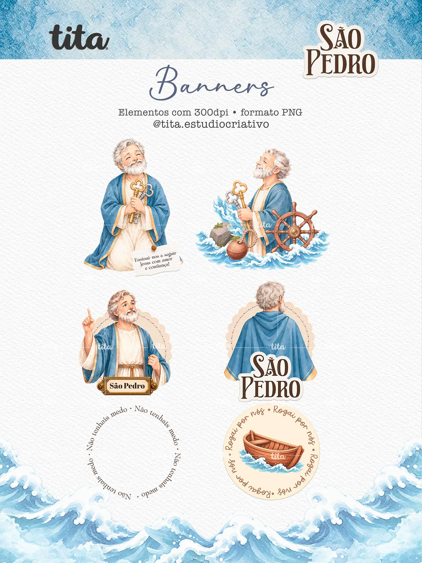 Santos - Combo Ilustrações 02 (Antônio, Francisco e Pedro) 3