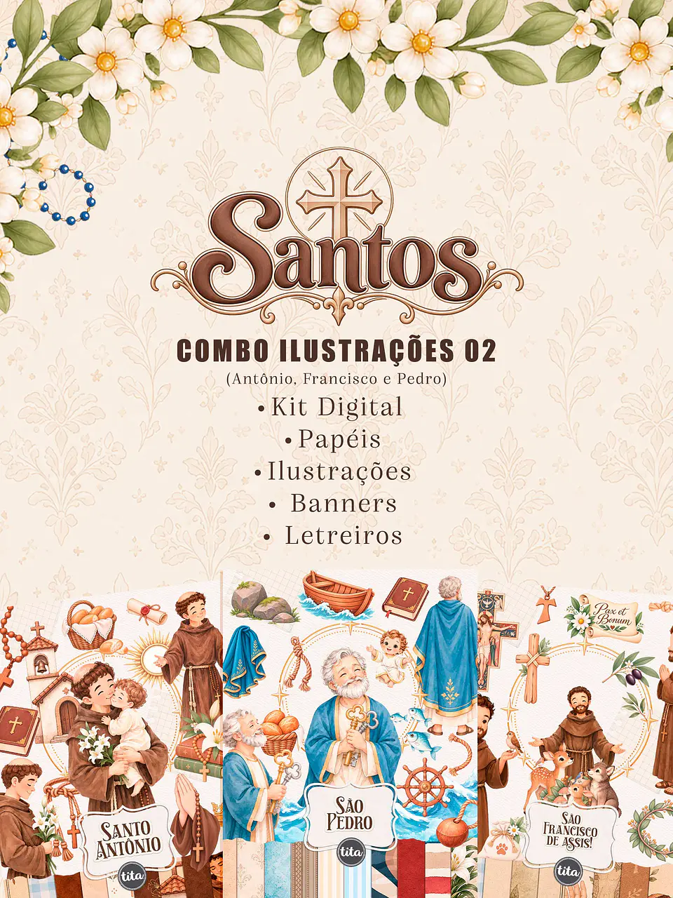 Santos - Combo Ilustrações 02 (Antônio, Francisco e Pedro) 1