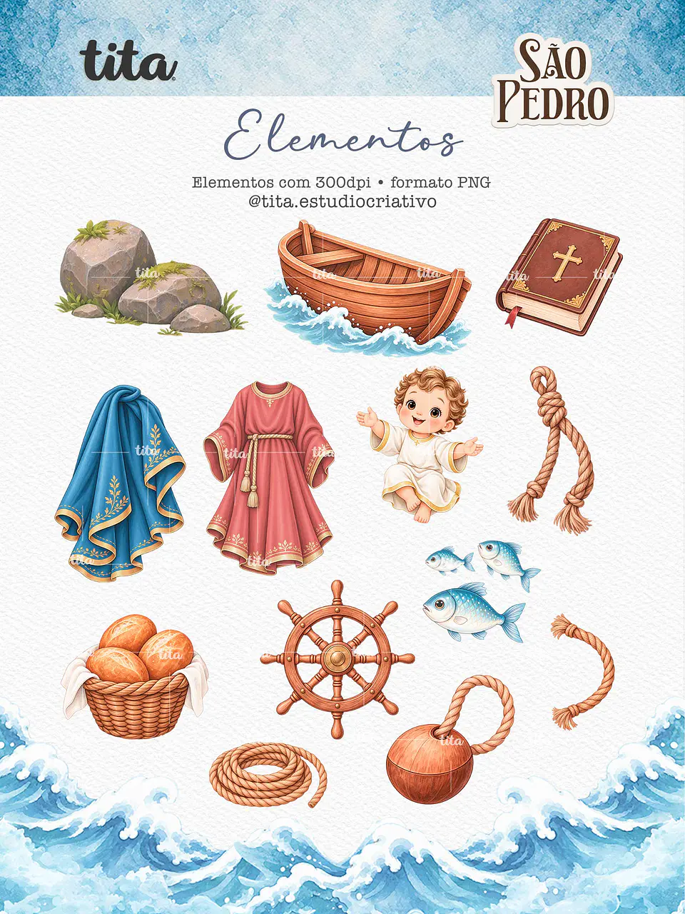Santos - Combo Ilustrações 02 (Antônio, Francisco e Pedro) 5