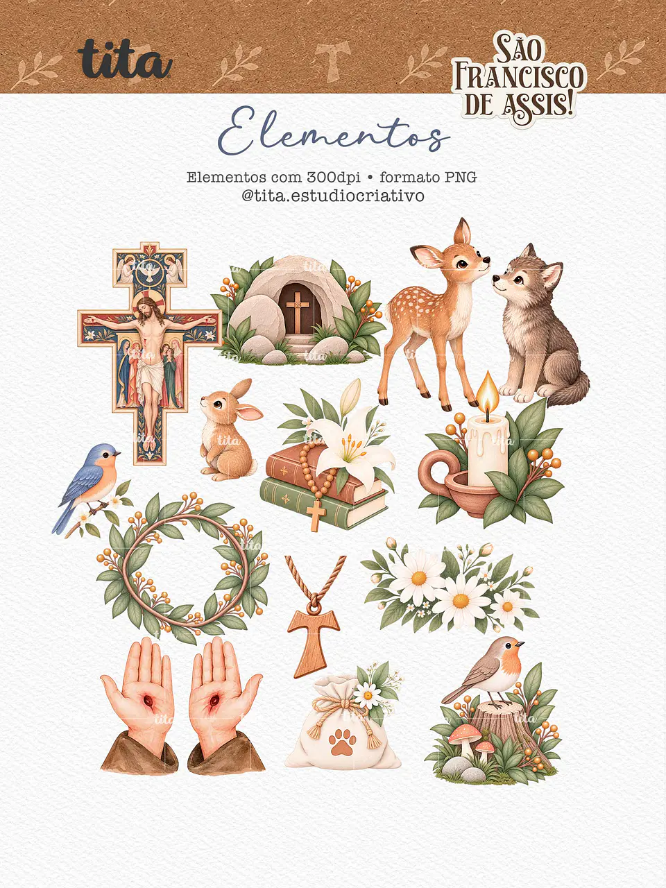 Santos - Combo Ilustrações 02 (Antônio, Francisco e Pedro) 10