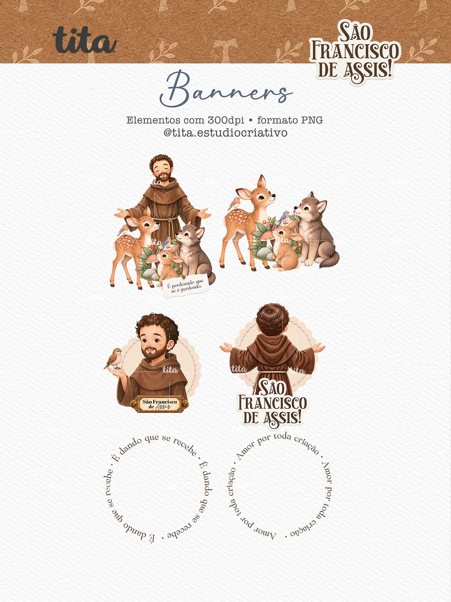 Santos - Combo Ilustrações 02 (Antônio, Francisco e Pedro) 13