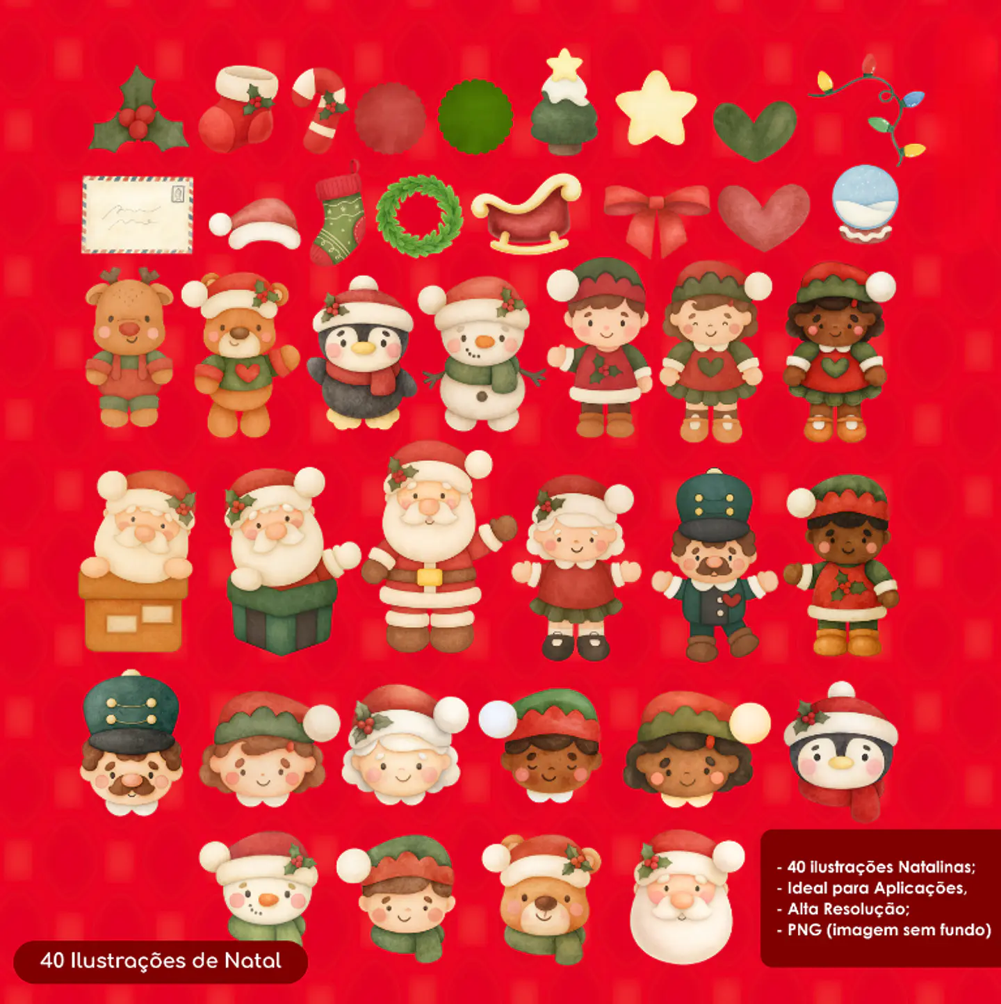 Natal Ilustrações - Kit Digital 1