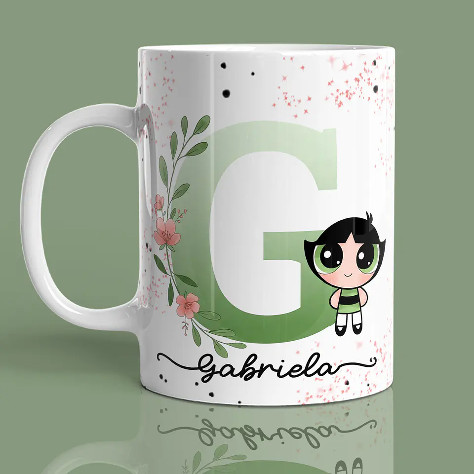 Alfabeto Floral Docinho - Canecas 6