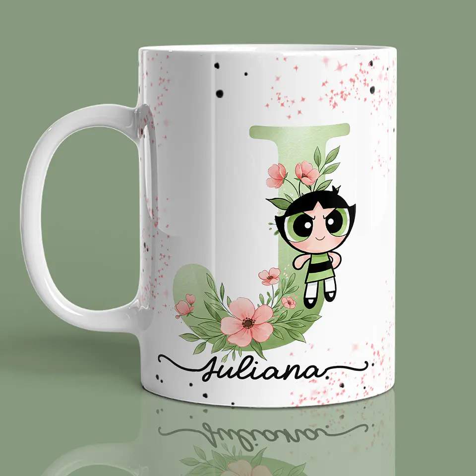 Alfabeto Floral Docinho - Canecas 10