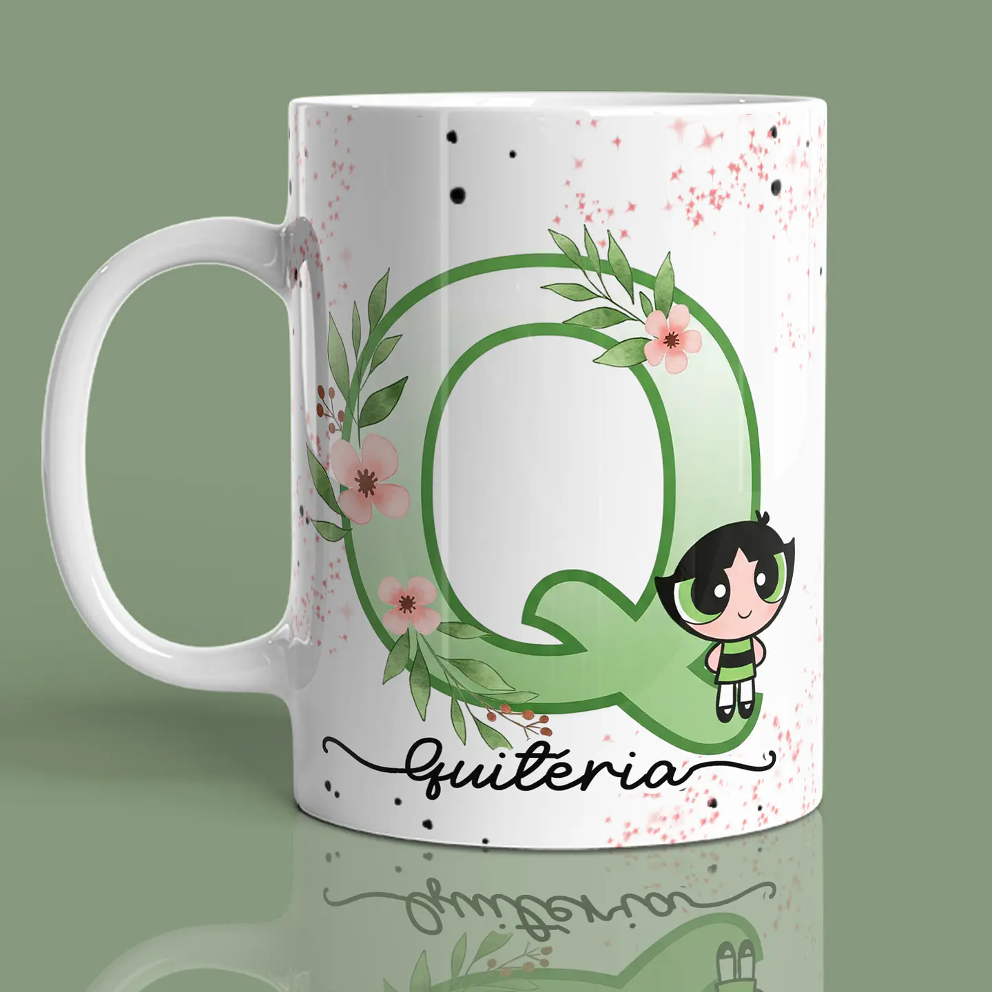 Alfabeto Floral Docinho - Canecas 17