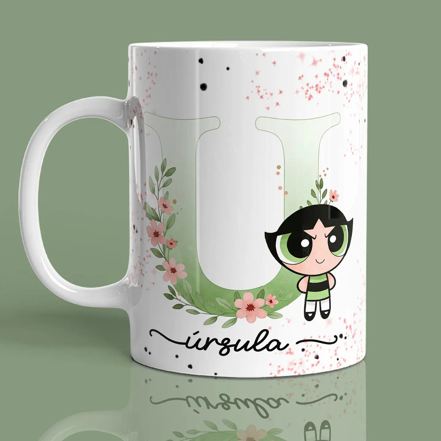 Alfabeto Floral Docinho - Canecas 19
