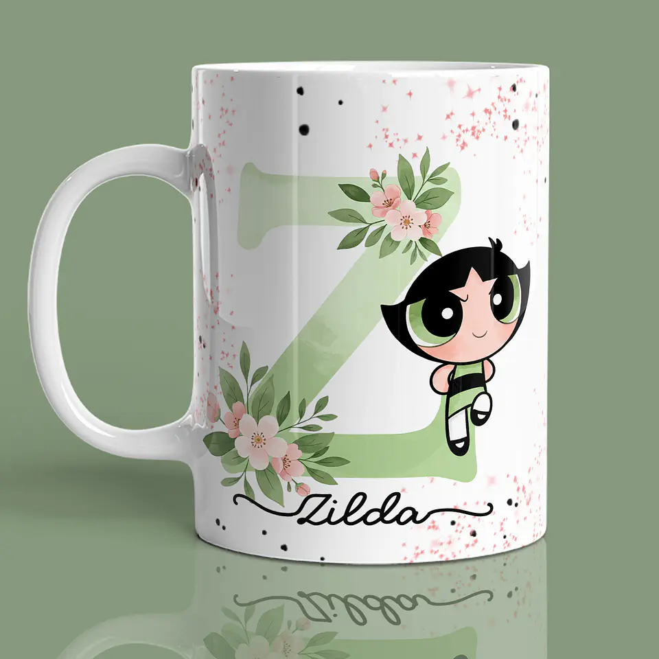 Alfabeto Floral Docinho - Canecas 25