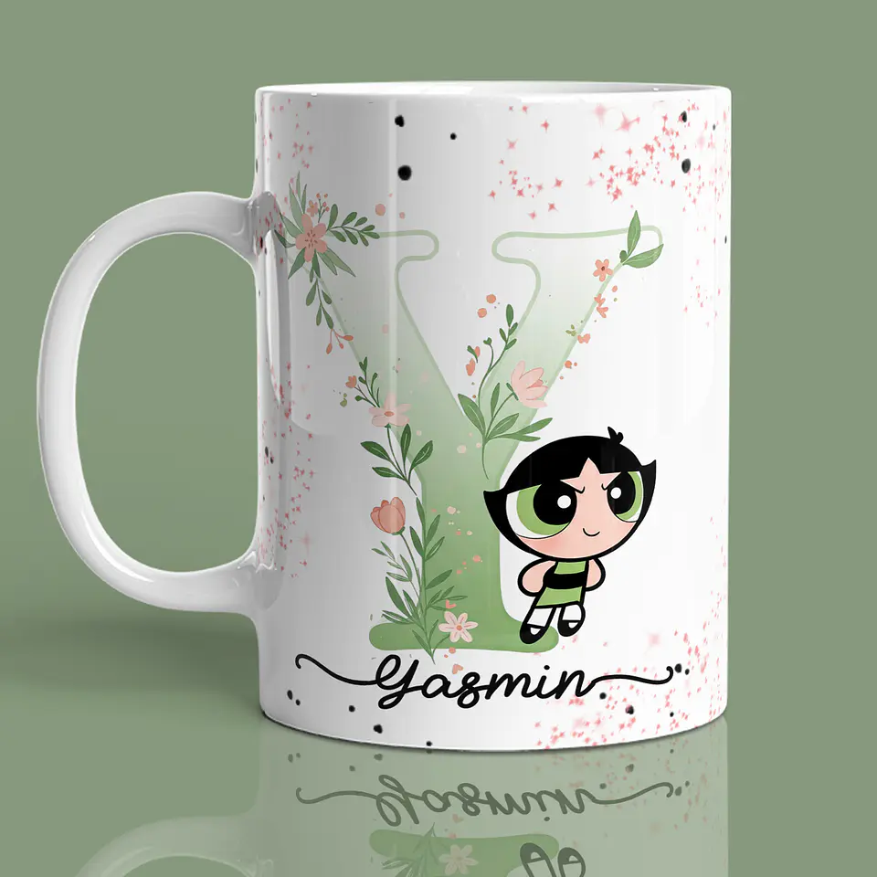 Alfabeto Floral Docinho - Canecas 26