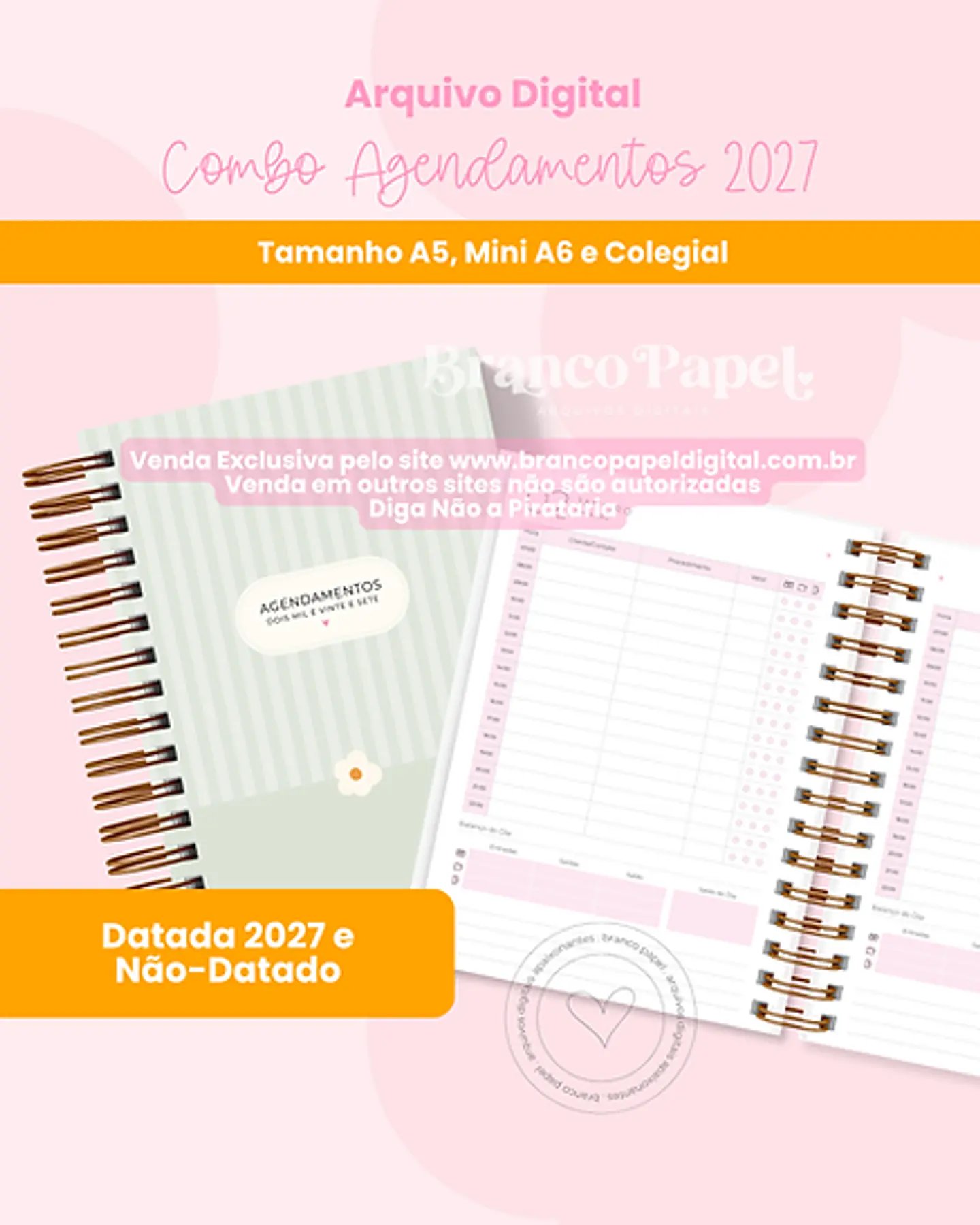 Combo Agendamentos 2027 - Encadernação 1
