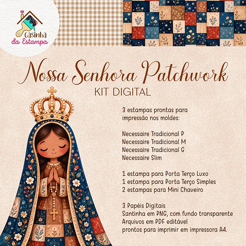 Coleção Nossa Senhora Patchwork - Sublimação