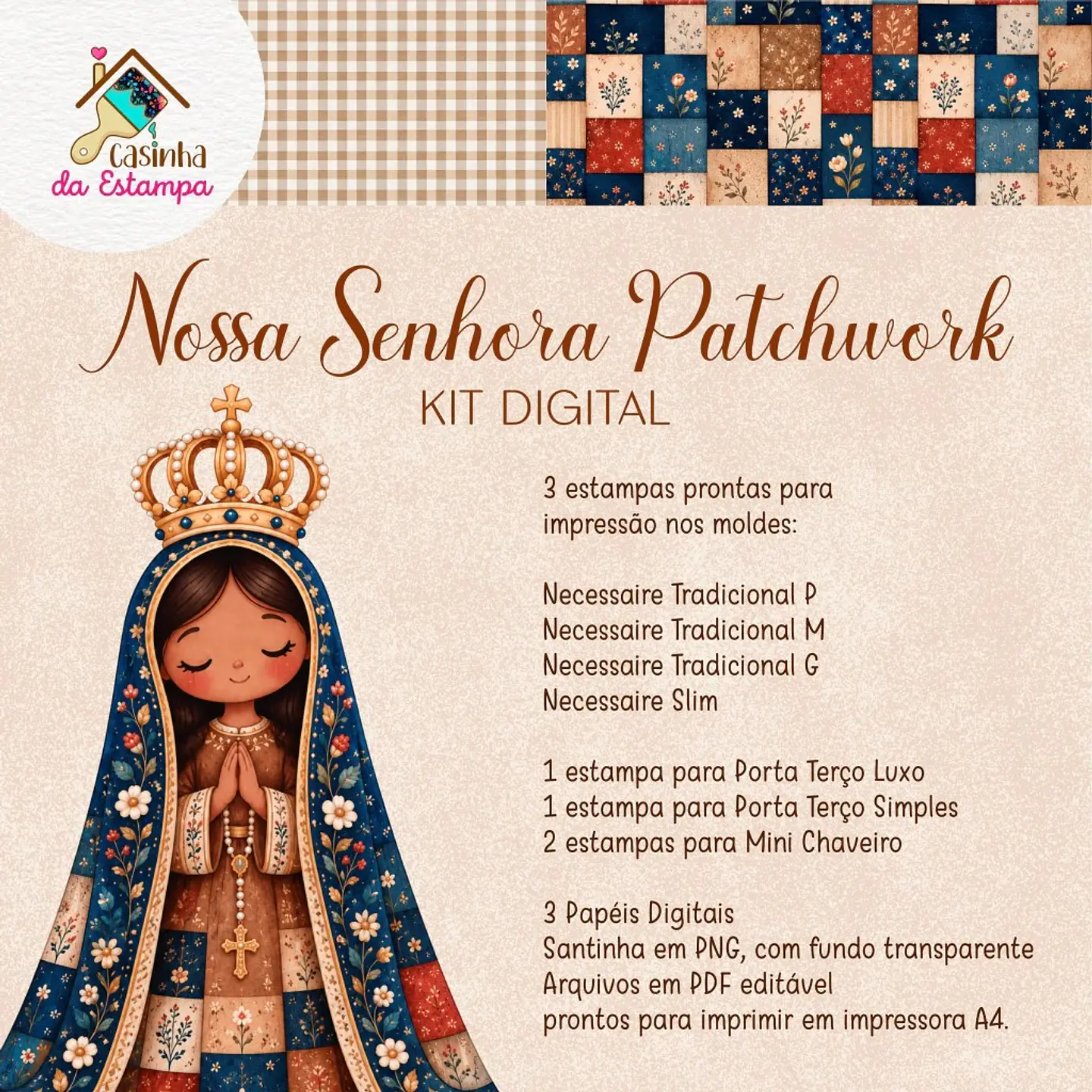 Coleção Nossa Senhora Patchwork - Sublimação 1