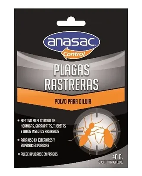 Anasac Insecticida Plagas Rastreras 40g Para Garrapatas Pulgas Hormigas