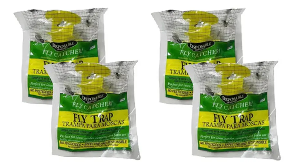 Pack 4 Atrapa Moscas Colgante Con Atrayente Desechable. 1