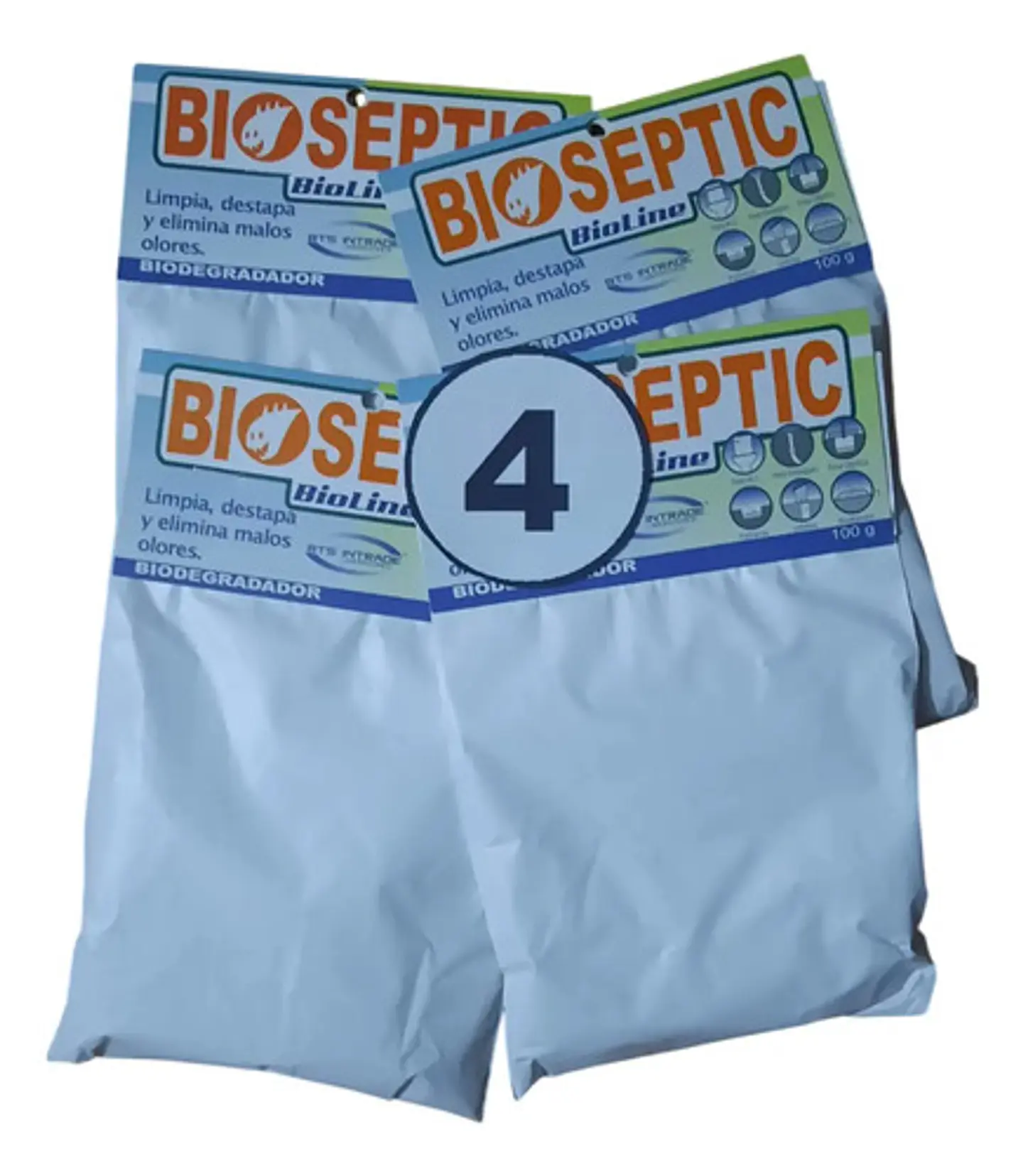 Bioenzimas Bioseptic Pozos,cañerías,desagües (pack 4 Bolsas) 1