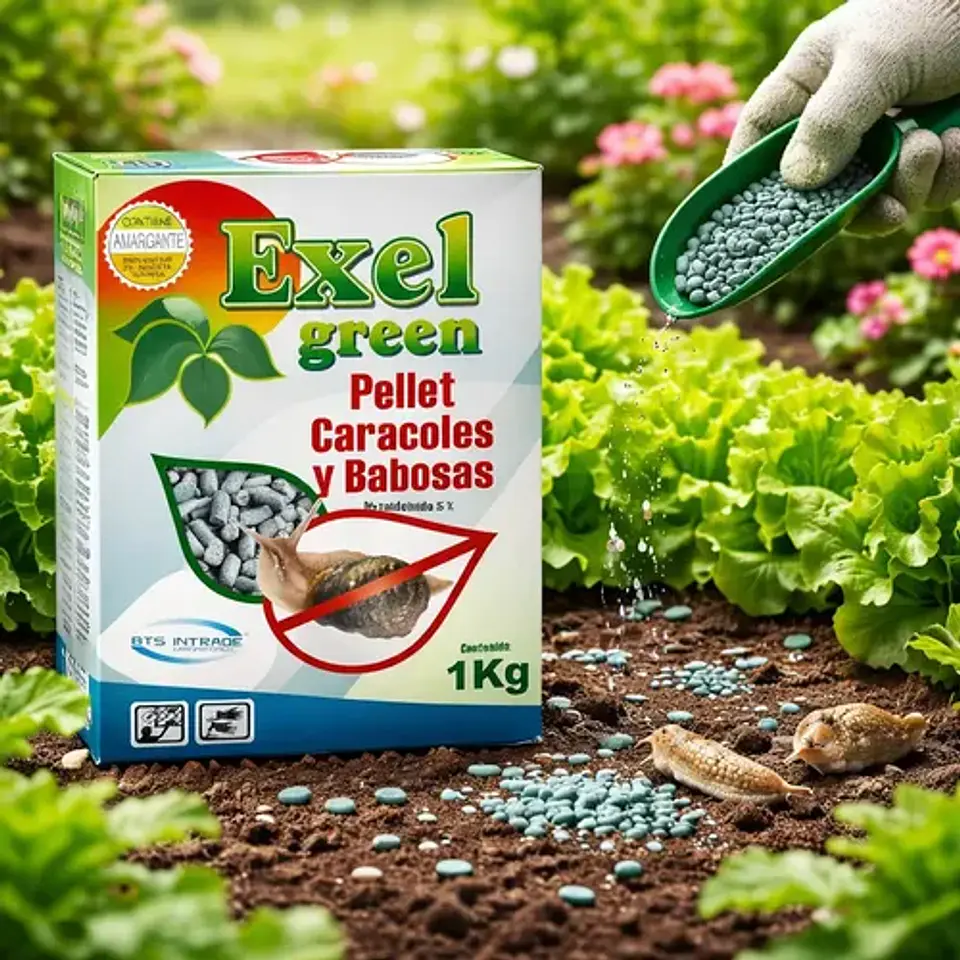 Pellet Control Caracoles 1kg. Exel Green, Molusquicida 4