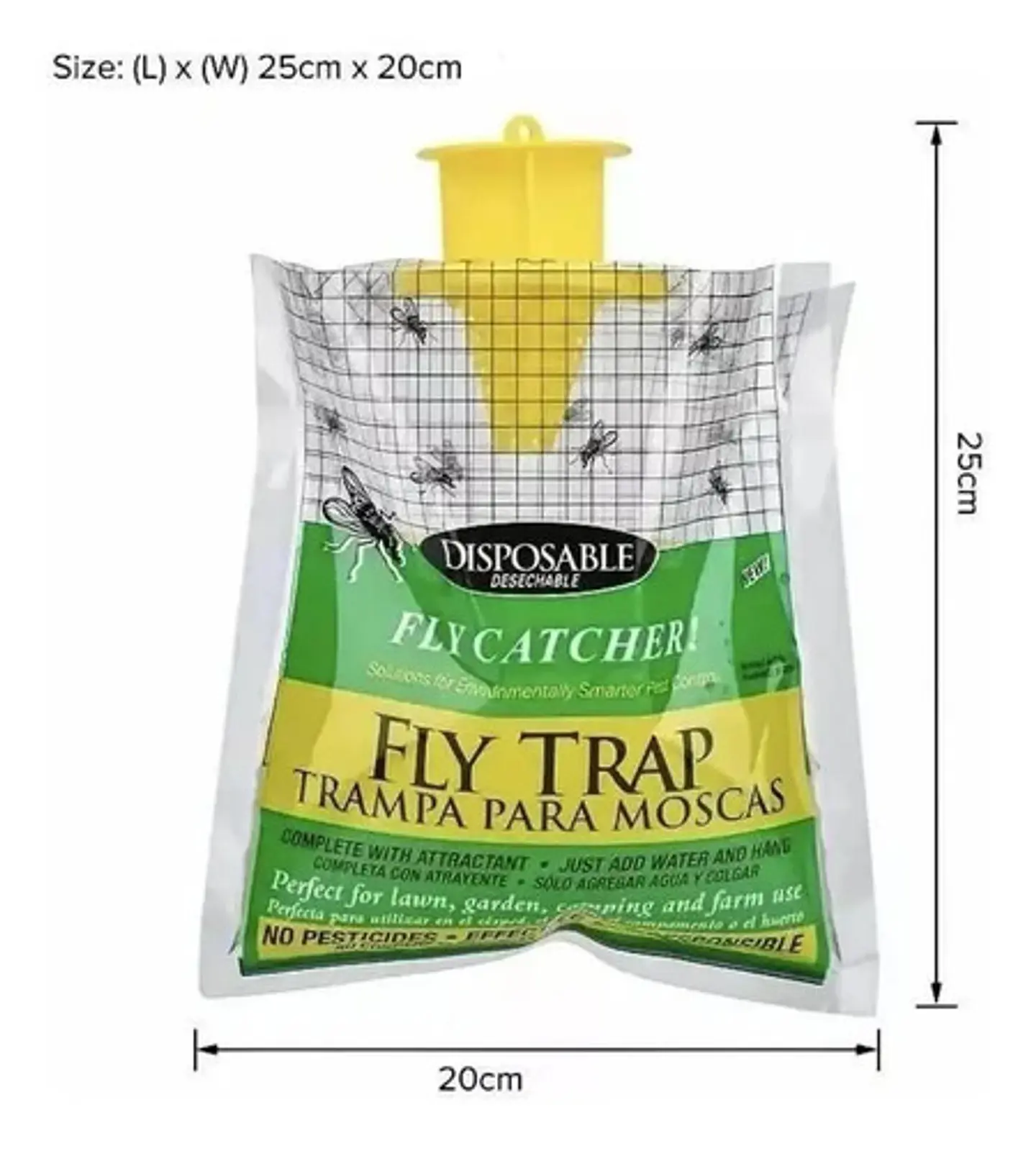 Atrapa Moscas Colgante Con Atrayente Desechable 2