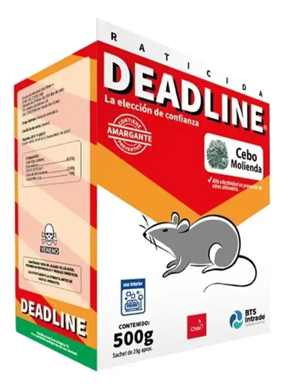 Veneno Raticida Deadline Cebo Molienda, 500 Gr. 1