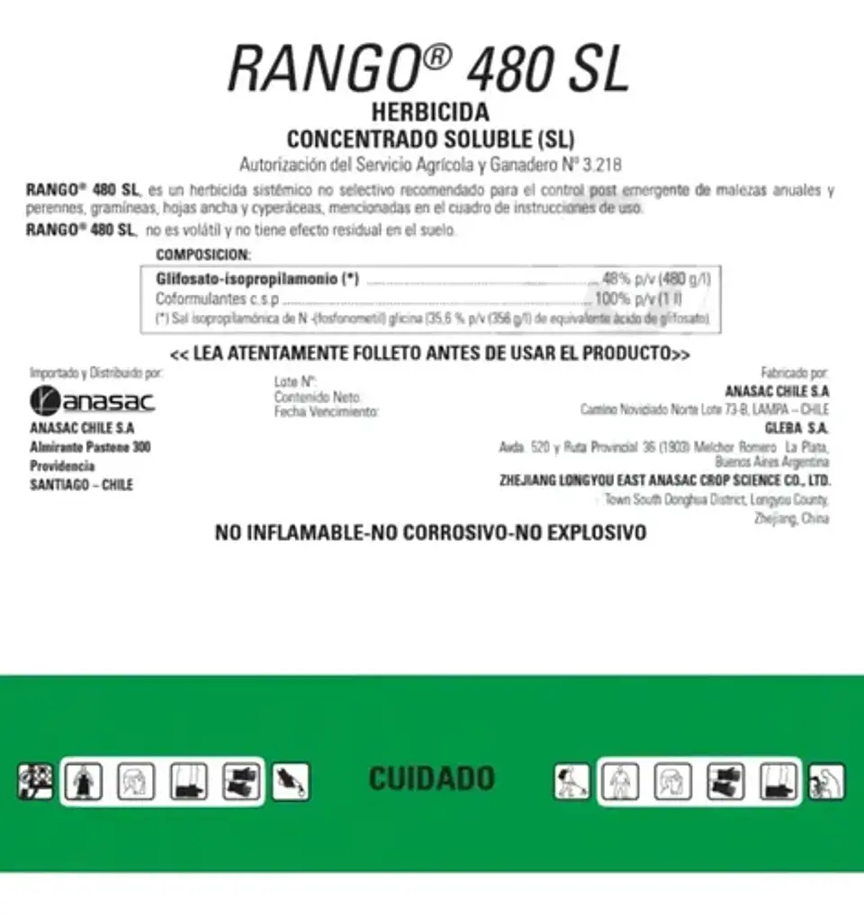 Mata Maleza Anasac Rango 480 Sl, 1 Litro (glifosato 48%) 3