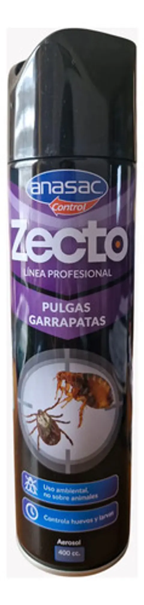 Insecticida Aerosol Pulgas Y Garrapatas, Zectoanasac, 400cc.
