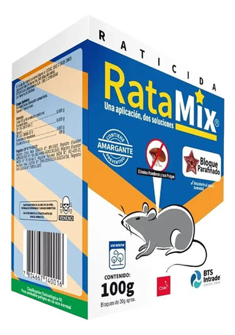 Ratamix Veneno Raticida En Bloque 500g - Control Efectivo
