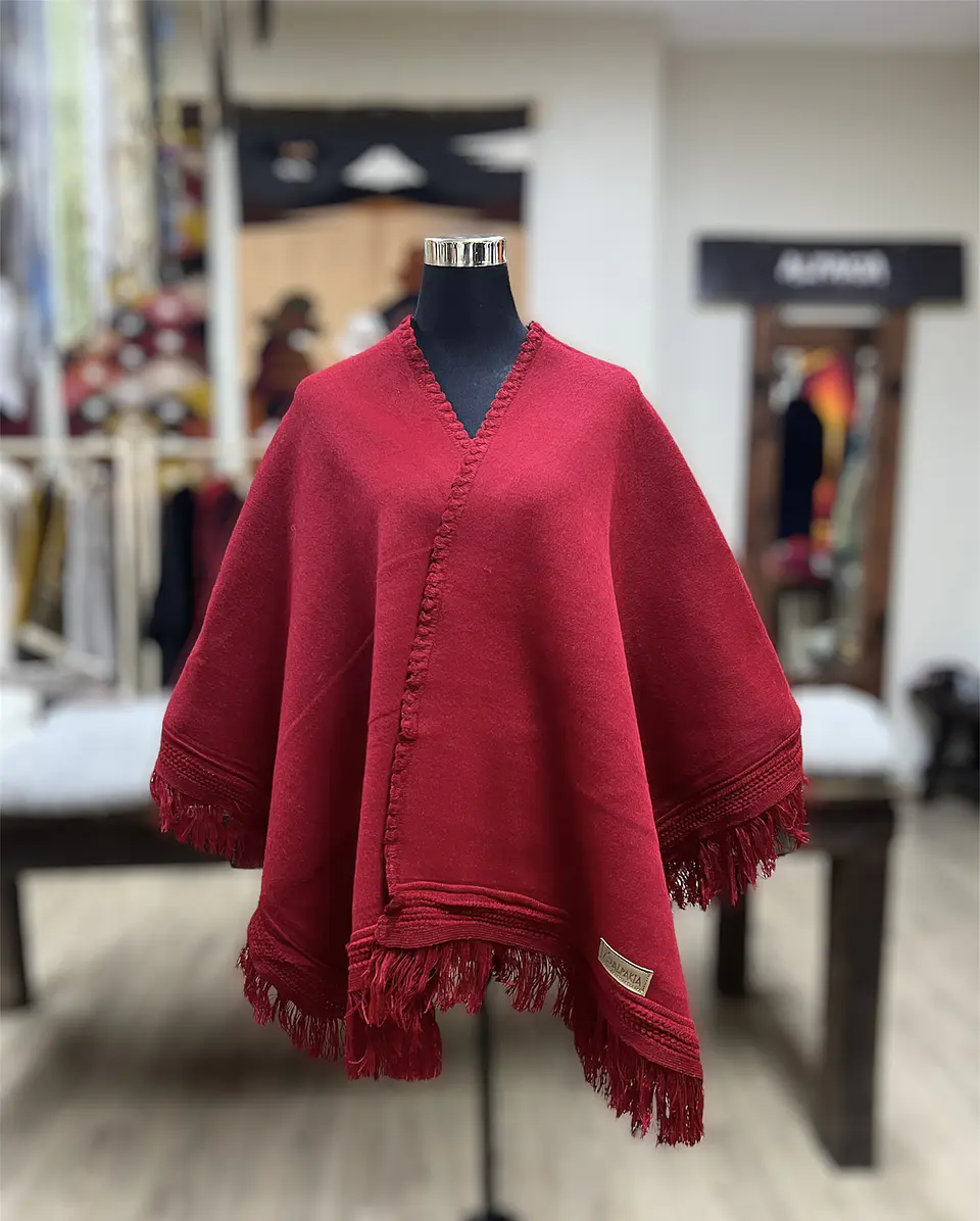 Red Alpakia Ruana 1