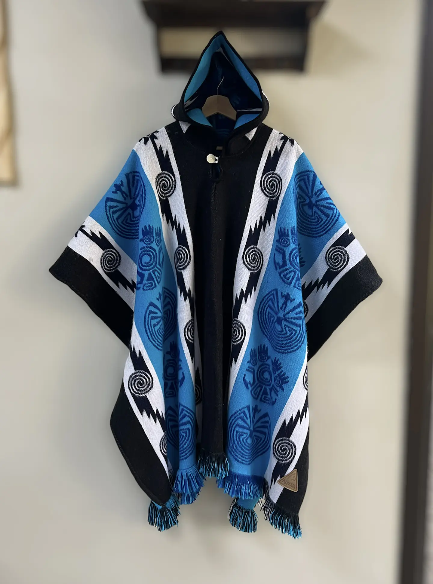 Poncho Tribal Celeste 3