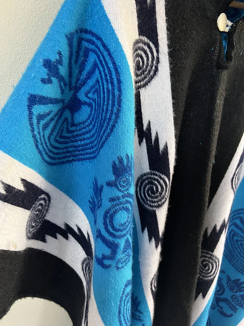 Poncho Tribal Celeste