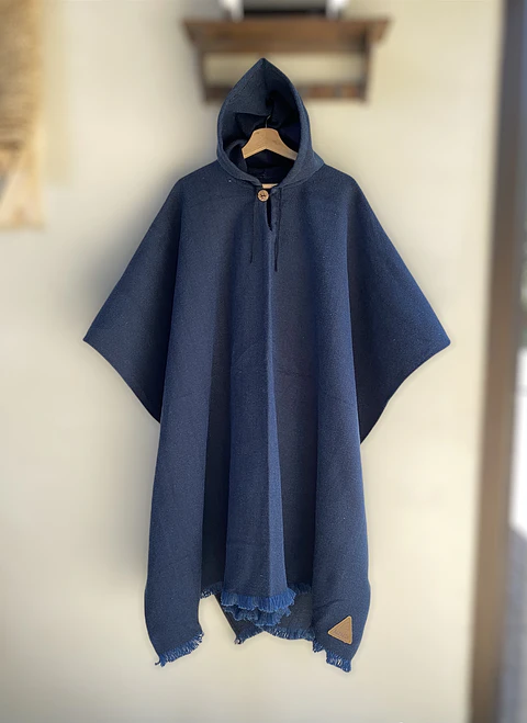 Poncho Capucha Full Blue