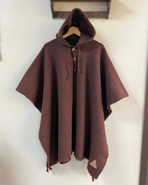 Poncho Capucha Café 